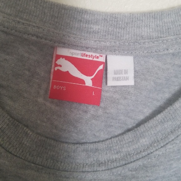 ⬇⬇⬇ Boy’s Puma Size L Gray Sleeveless T-Shirt Tank - Picture 6 of 6